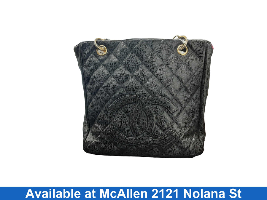 Chanel Petite Shopping Tote Black Purse / Handbag
