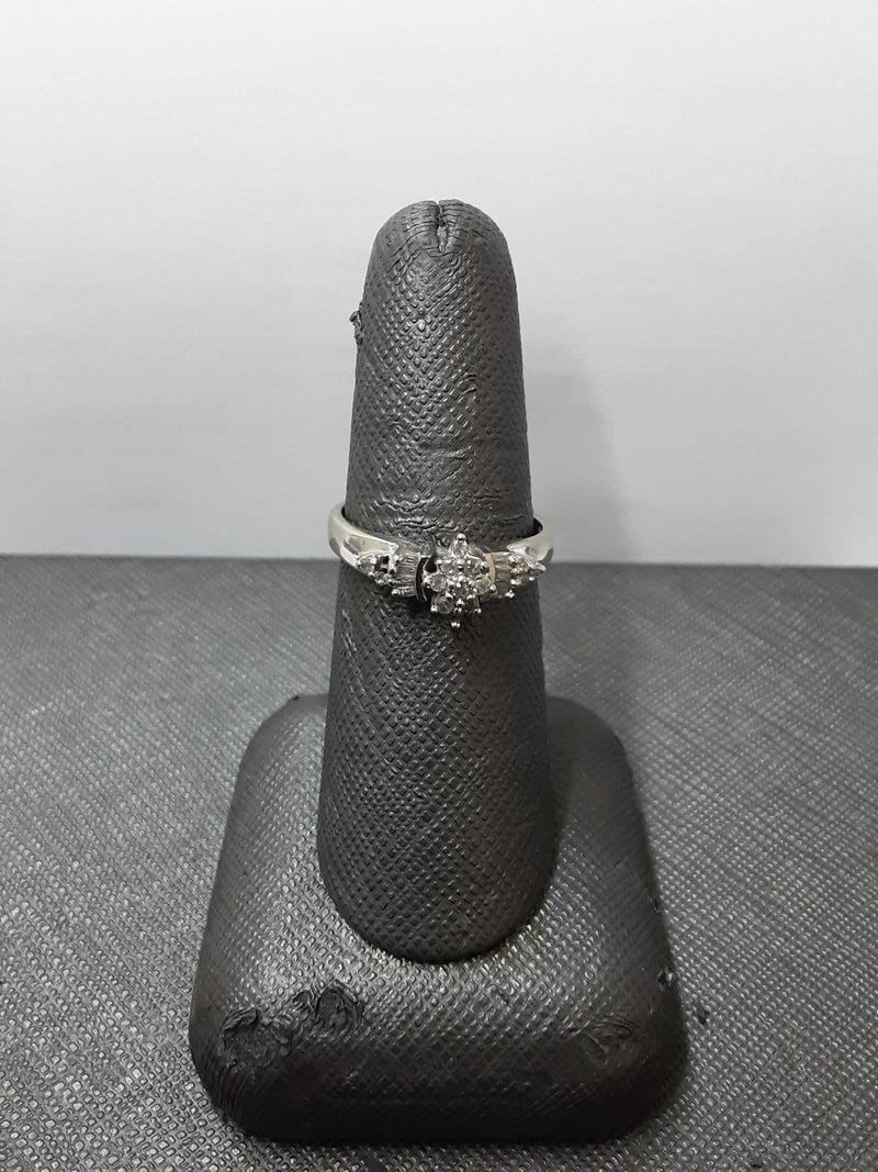 Lady's Ring - Cluster White Gold 10K (.417) 2.5 grams Size 7.5