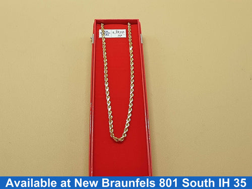 Rope Chain - Yellow Gold 14k (.585) 27.6 grams 22 inch