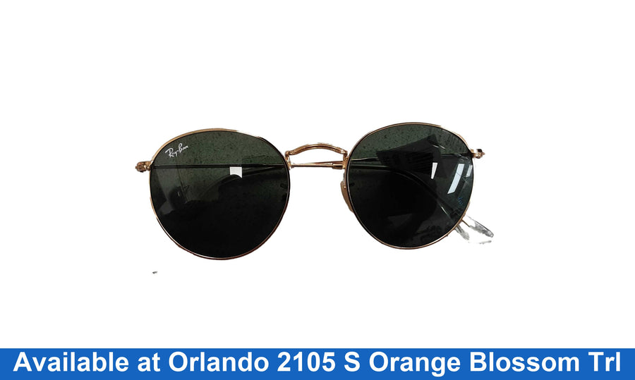 Ray-ban Rb3447 Round Metal Gold