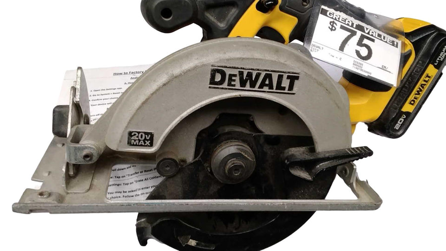 Dewalt Dcs393 Yellow Cordless Circular Saw