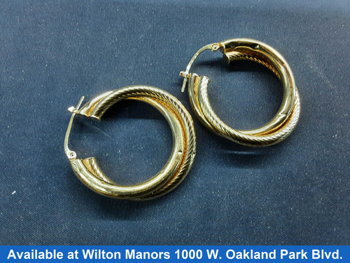 Hoop Earrings - Yellow Gold 14k (.585) 3.6 grams