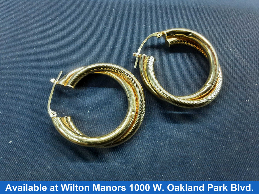 Hoop Earrings - Yellow Gold 14k (.585) 3.6 grams