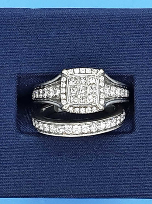 Ring - Engagement Set - White Gold 14k (.585) 9.2 grams Size 6