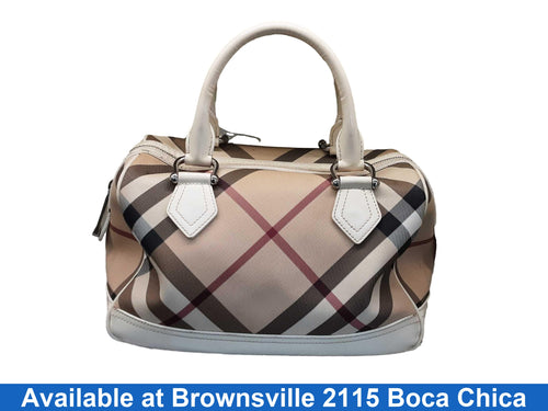 Burberry Nova Bowling Bag Beige / Tan Purse / Handbag