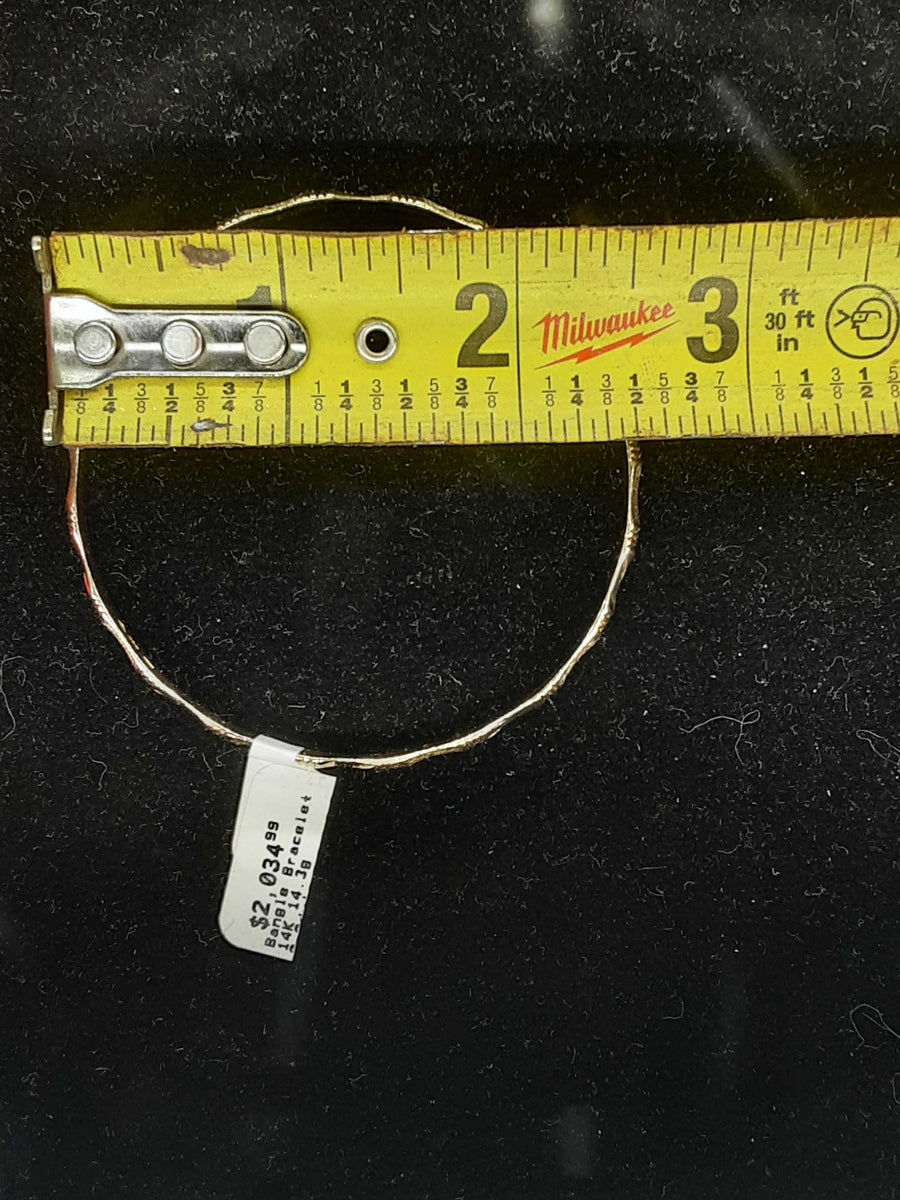 Bangle Bracelet - Yellow Gold 14k (.585) 14.3 grams 6 inch