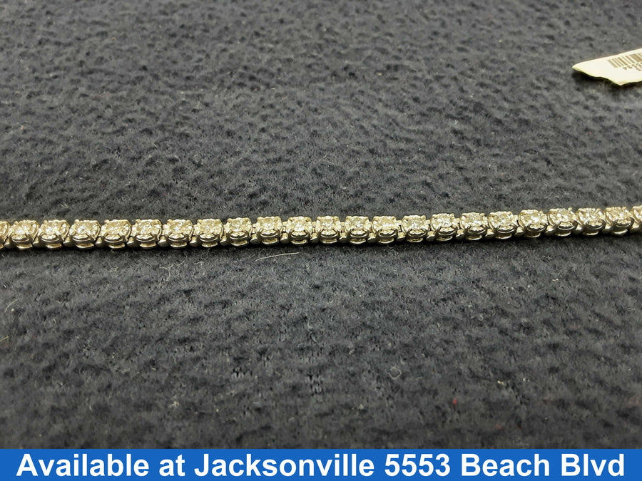 Tennis Bracelet - White Gold 10k (.417) 13 grams 7 inch