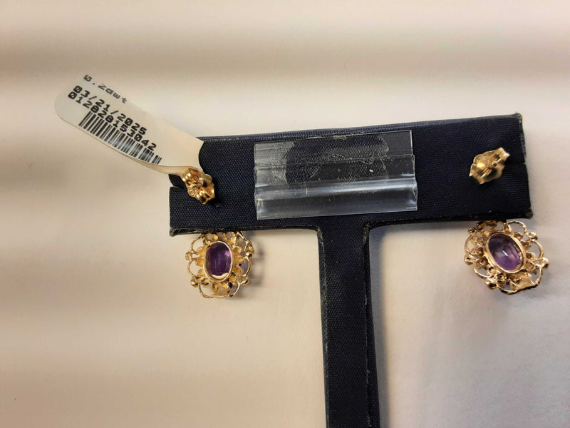 Earrings with stones Yellow Gold 10k (.417) 4 grams