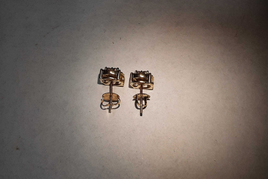 Double Stud Earring - Yellow Gold 10k (.417) 2.9 grams