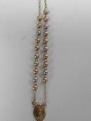 Bead Chain Tricolor Gold 10k (.417) 17.7 grams 32 inch