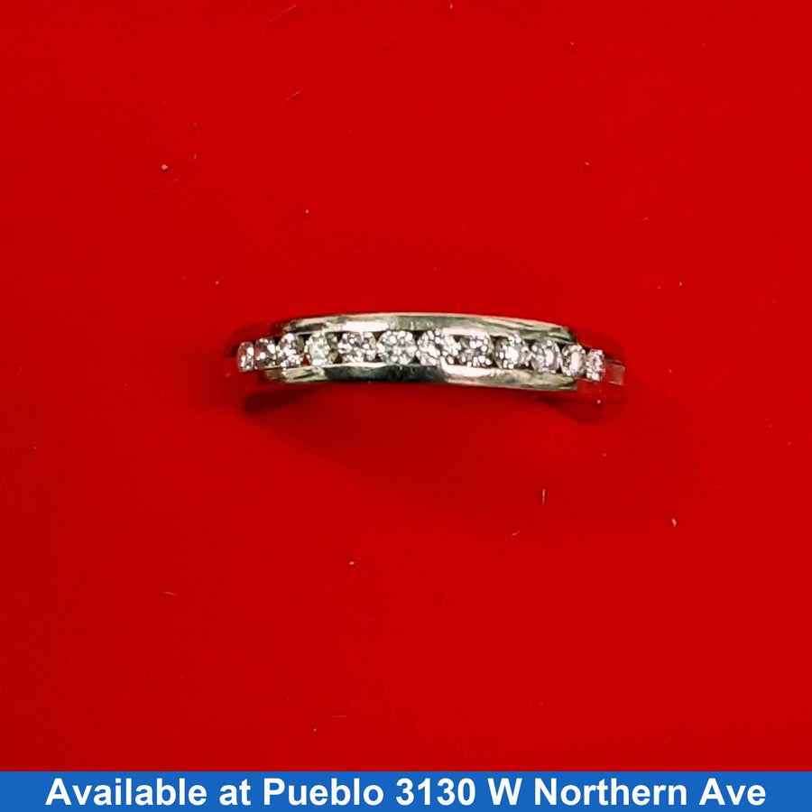 Ring - Channel Set - White Gold 14k (.585) 2.8 grams Size 7