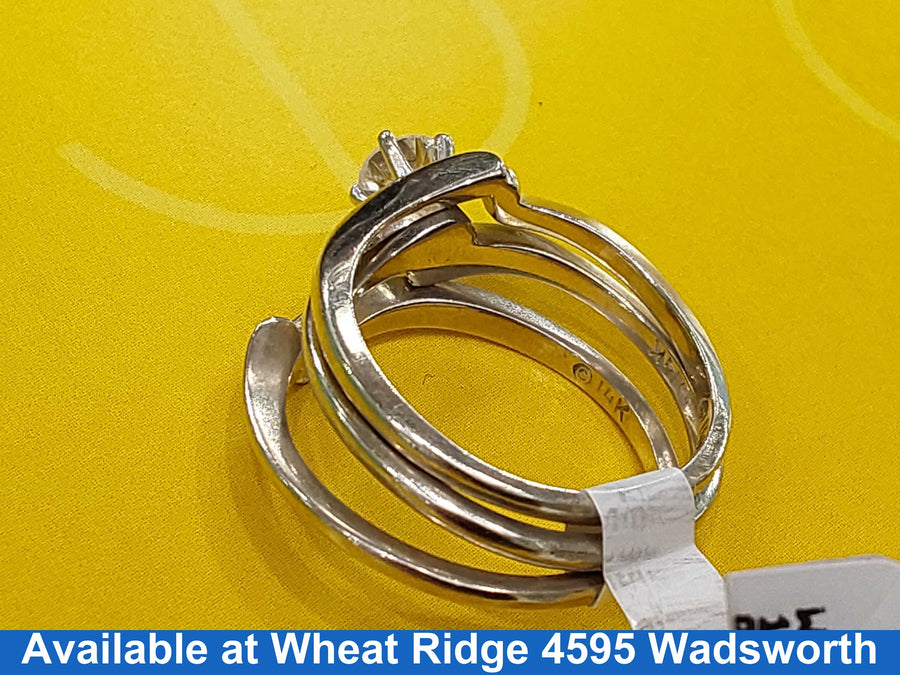 Ring - Wedding Set - White Gold 14k (.585) 4.5 grams Size 6.5
