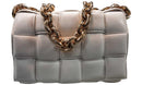 Bottega Veneta Padded Chain Cassette Bag White Purse / Handbag