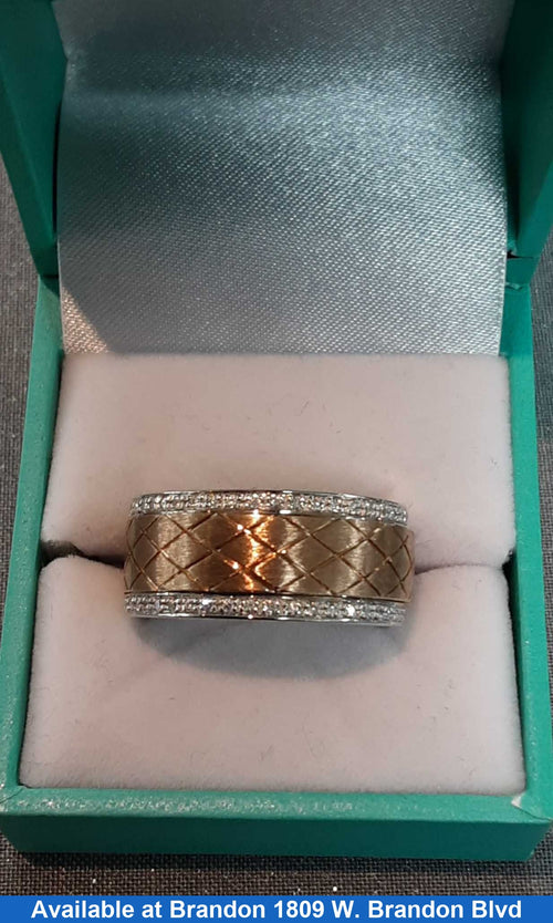 Ring - Wedding Band - Tricolor Gold 10k (.417) 7.4 grams Size 10