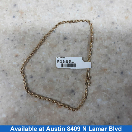 Rope Bracelet - Yellow Gold 10k (.417) 3.5 grams 6 inch