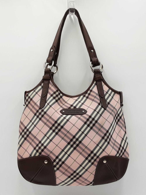 Burberry Blue Label Shoulder Bag In Pink Nova Check & Brown Leather Fw0826lezdu