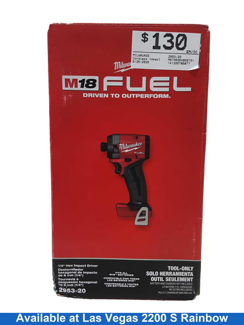 Milwaukee 2953-20 Red Cordless Impact Drill
