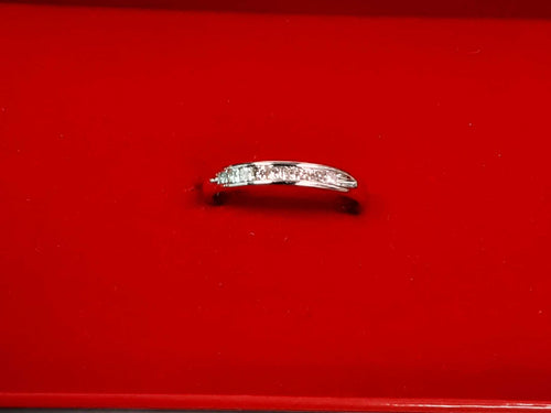 Ring - Channel Set - White Gold 10k (.417) 2.4 grams Size 6.5