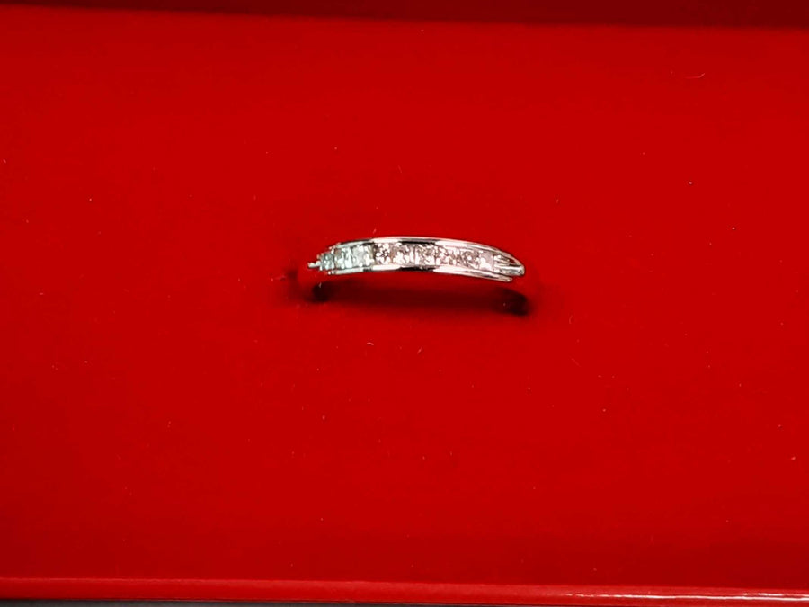 Ring - Channel Set - White Gold 10k (.417) 2.4 grams Size 6.5