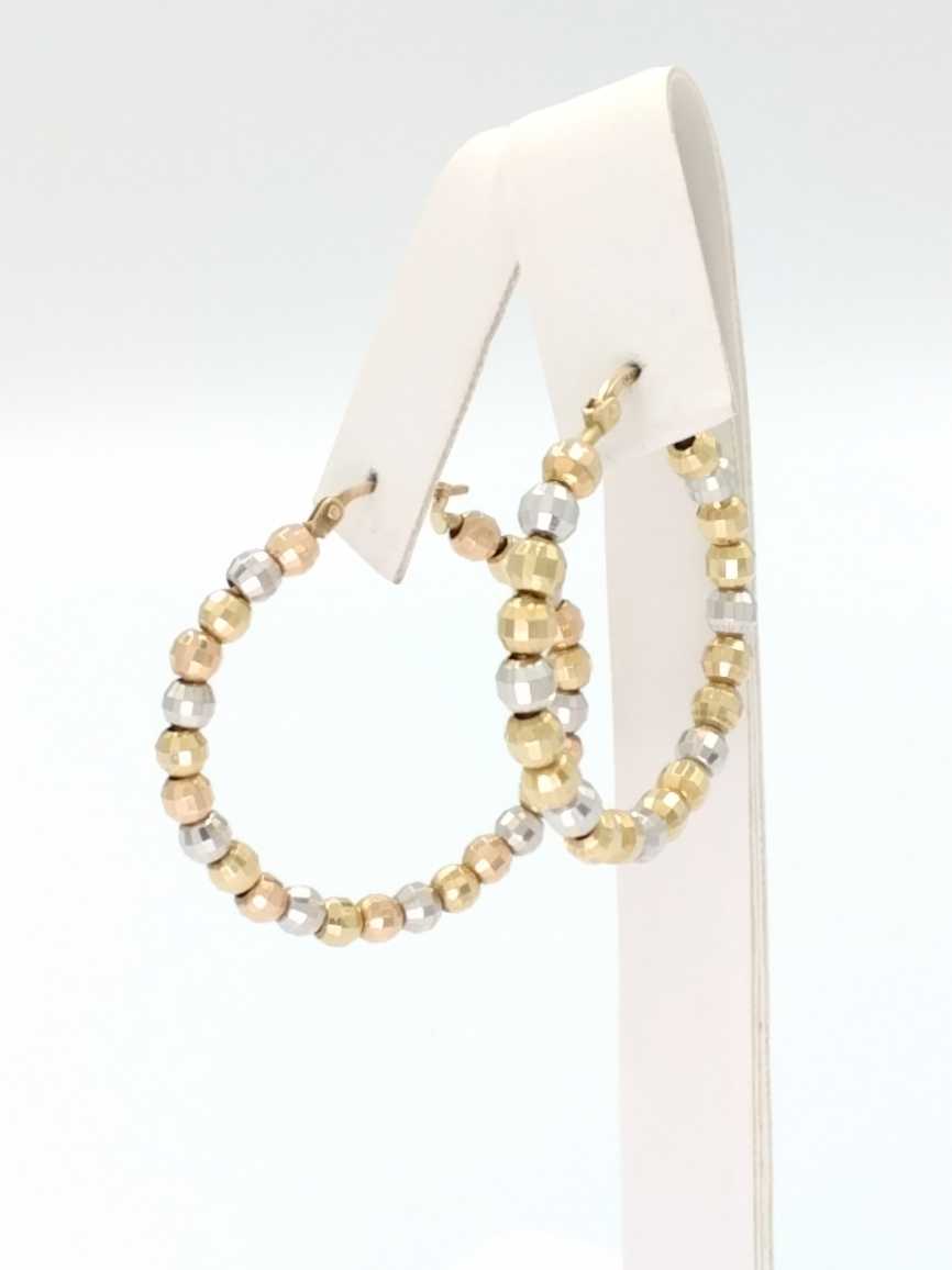 Bangle Earrings - Tricolor Gold 14k (.585) 7.7 grams