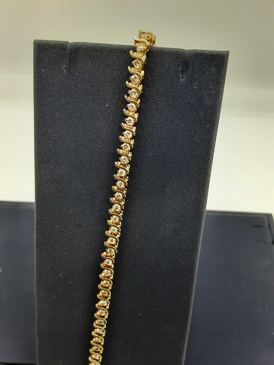 Tennis Bracelet - Yellow Gold 14k (.585) 10.4 grams 7 inch