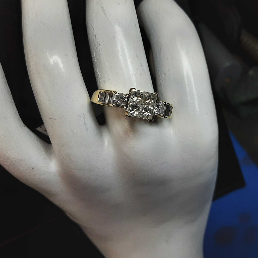 Ring - Engagement Set - Yellow Gold 14k (.585) 5.5 grams Size 9.5