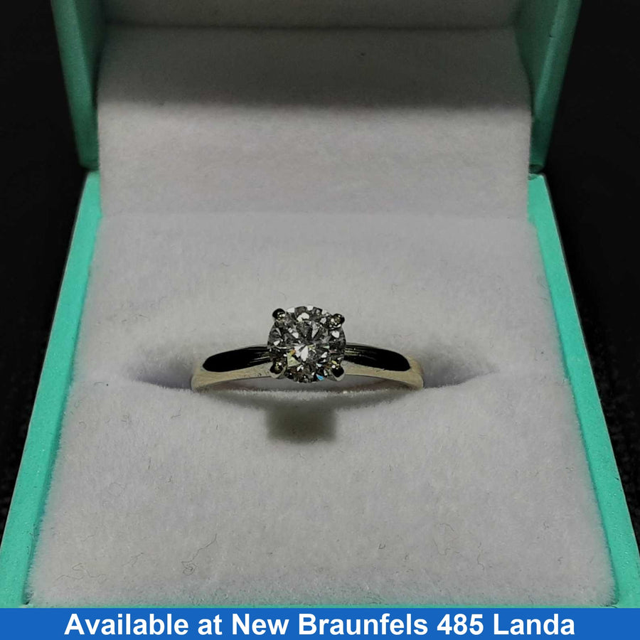 Women's Ring - Solitaire - White Gold 14k (.585) 2.2 grams Size 5.5