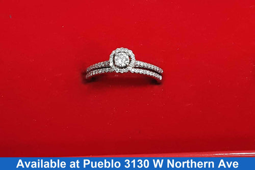 Ring - Wedding Set - White Gold 14k (.585) 2.6 grams Size 7