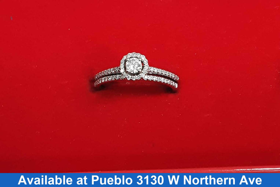 Ring - Wedding Set - White Gold 14k (.585) 2.6 grams Size 7