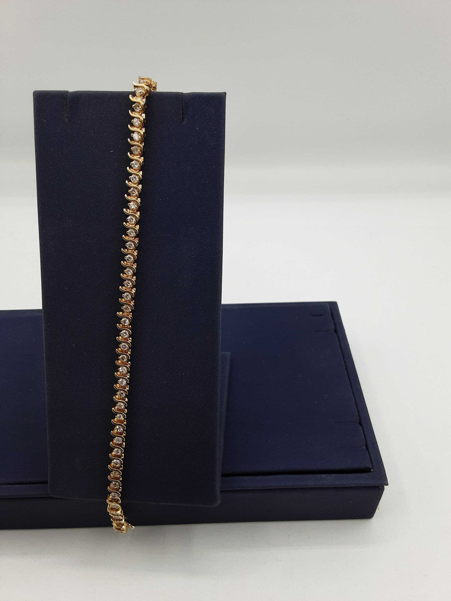 Tennis Bracelet - Yellow Gold 14k (.585) 10.4 grams 7 inch