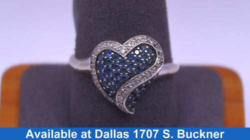 Heart Ring - White Gold 10k (.417) 3.7 Grams Size 11.5