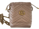 Gucci Gg Marmont Nano Bucket Beige / Tan Purse / Handbag