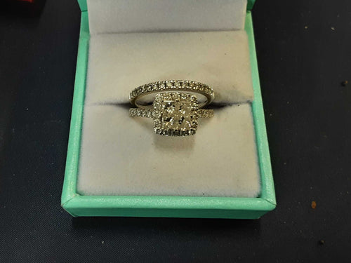 Ring - Engagement Set - White Gold 14k (.585) 5 grams Size 6