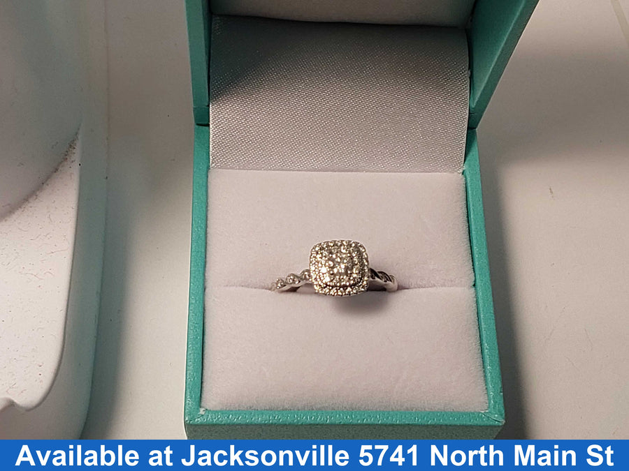 Ring - Engagement Set - White Gold 10k (.417) 2.2 grams Size 5.5