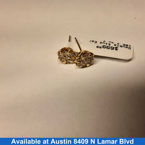 Double Stud Earring - Yellow Gold 18k (.750) 2.7 grams