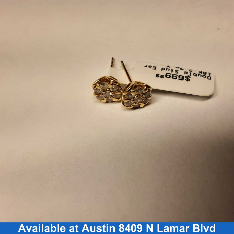 Double Stud Earring - Yellow Gold 18k (.750) 2.7 grams