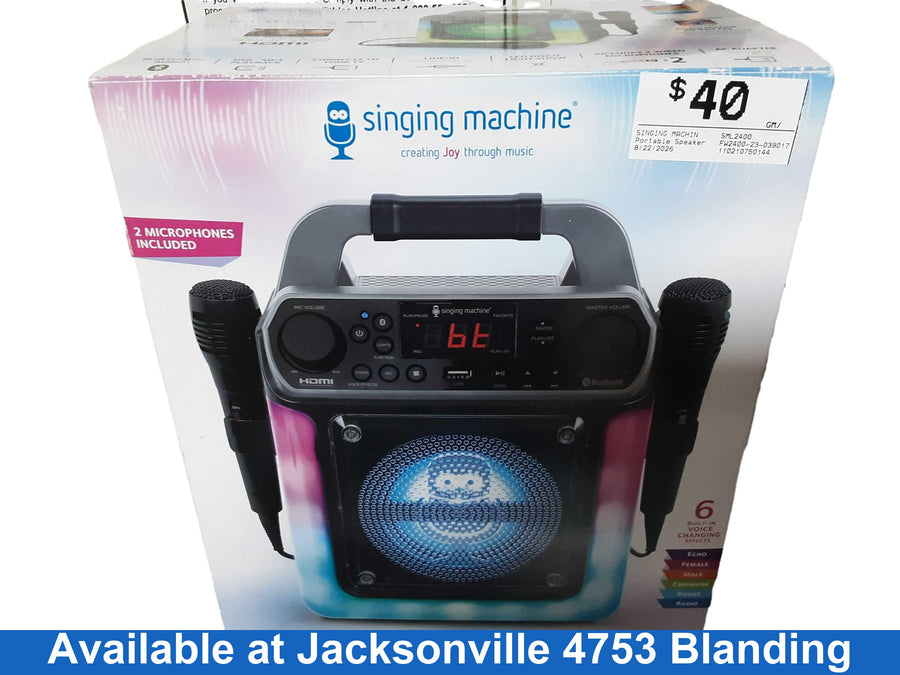 Singing Machine Sml2400 Black Portable Speaker