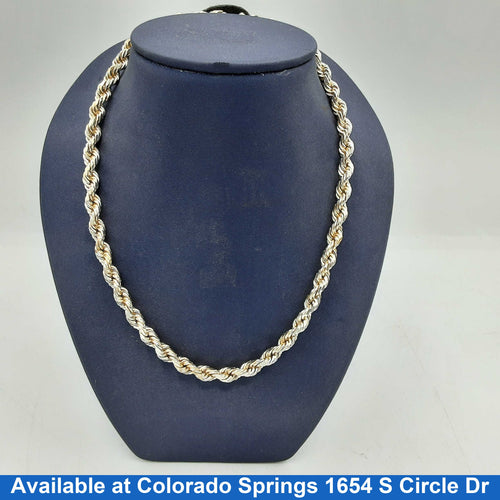 Rope Chain - White Gold 14k (.585) 51.4 grams 20 inch