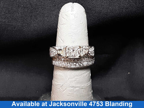 Ring - Engagement Set - White Gold 14k (.585) 8.4 grams Size 7