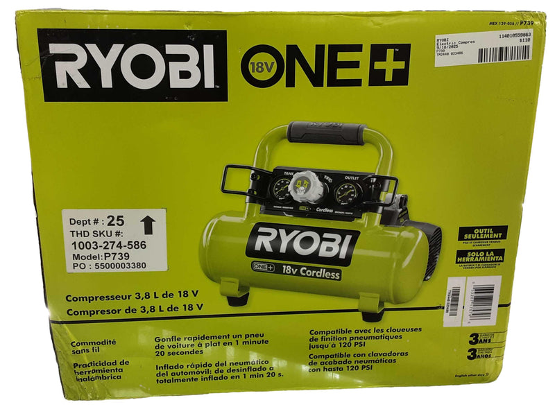 Ryobi P739 Green Electric Compressor