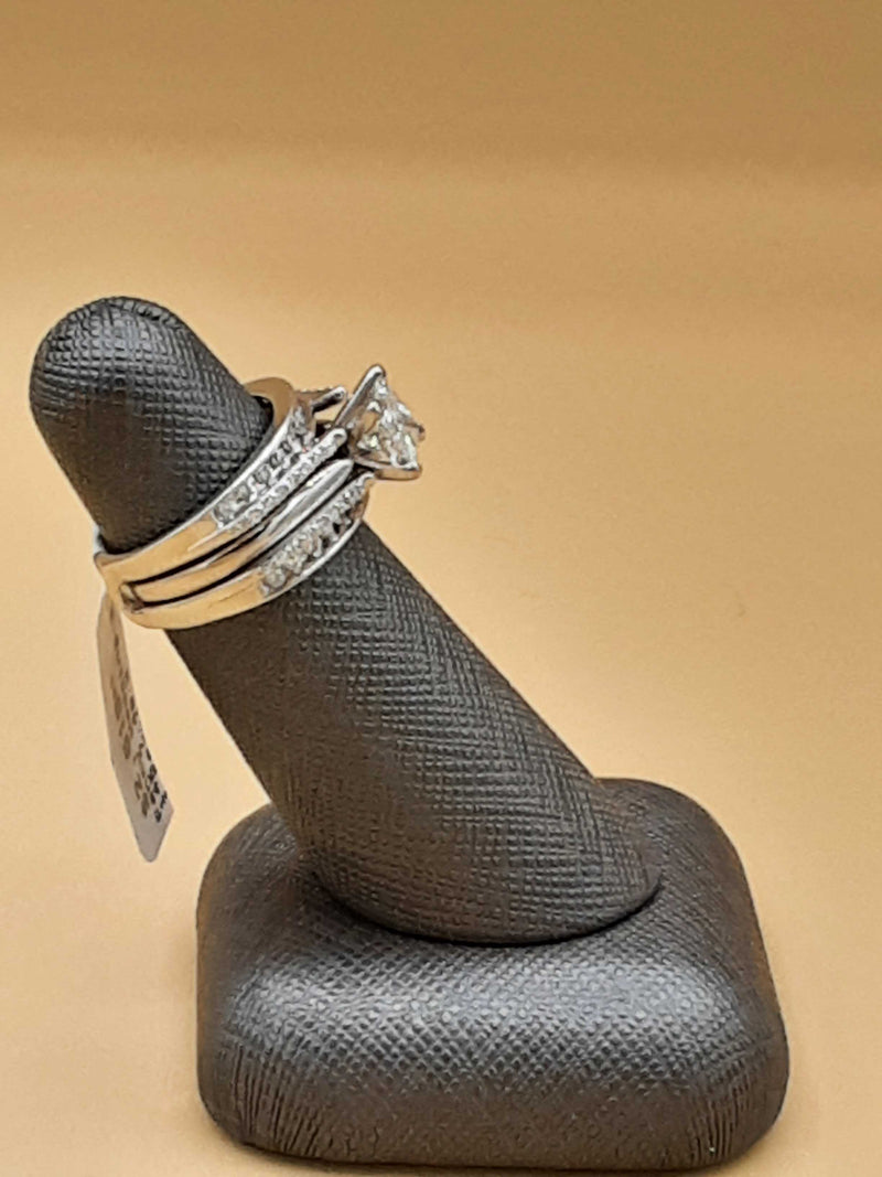 Fancy Wedding Set White Gold 14k (.585) 7.4 grams Size 6.5