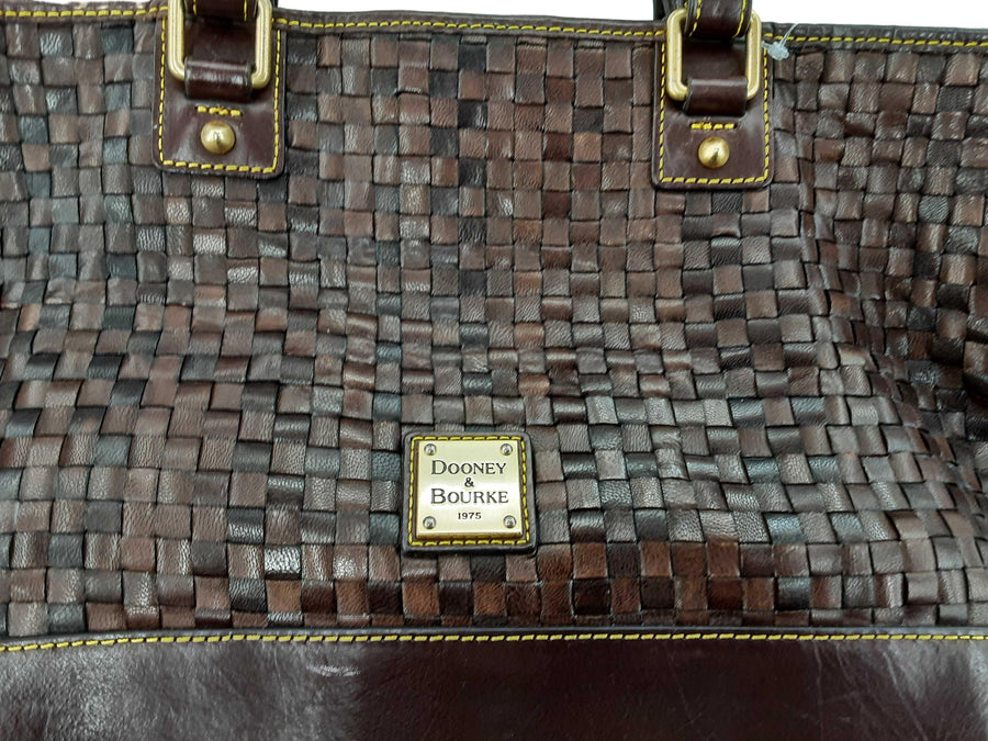 Dooney & Bourke Woven Leather Tote Brown Purse / Handbag
