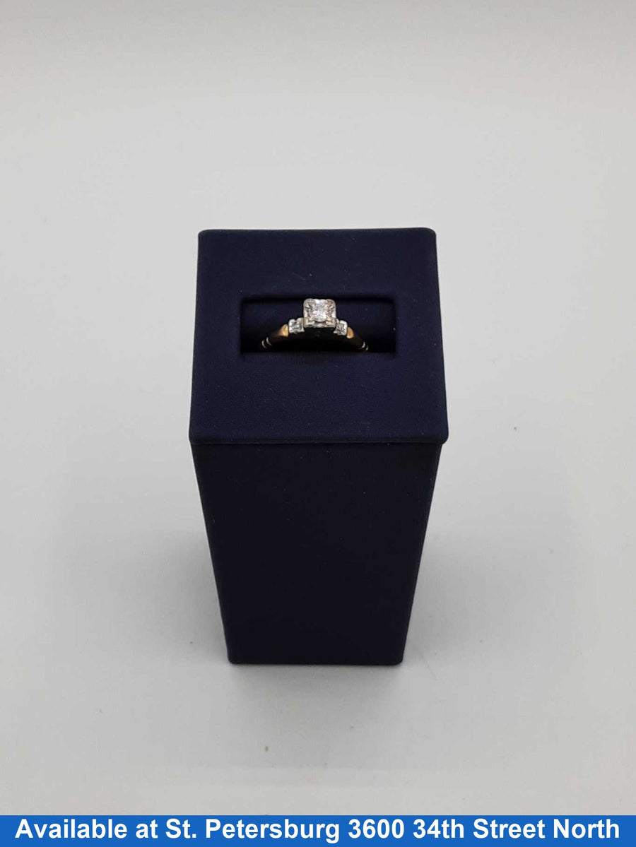 Women's Ring - Solitaire - Yellow Gold 14k (.585) 2 grams Size 7.5