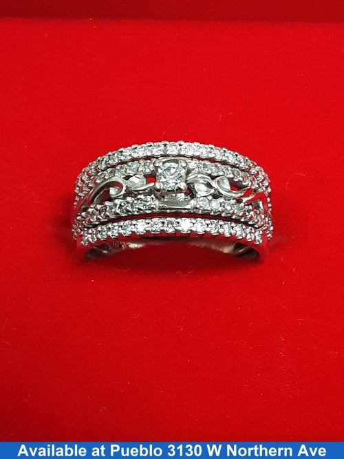 Ring - Wedding Set - White Gold 10k (.417) 5.8 grams Size 6.5
