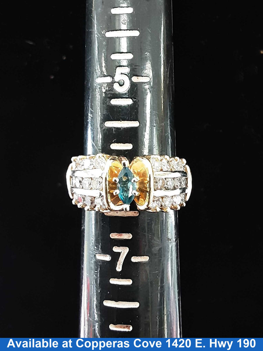 Women's Ring - Anniversary - Yellow Gold 14k (.585) 6.4 grams Size 6.5