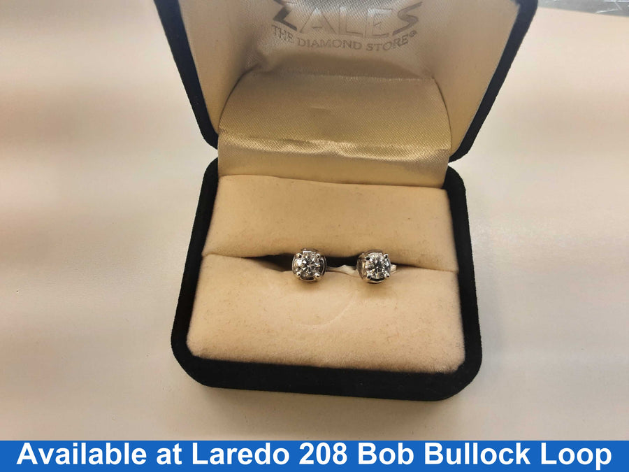 Double Stud Earring - White Gold 14k (.585) 1.8 grams