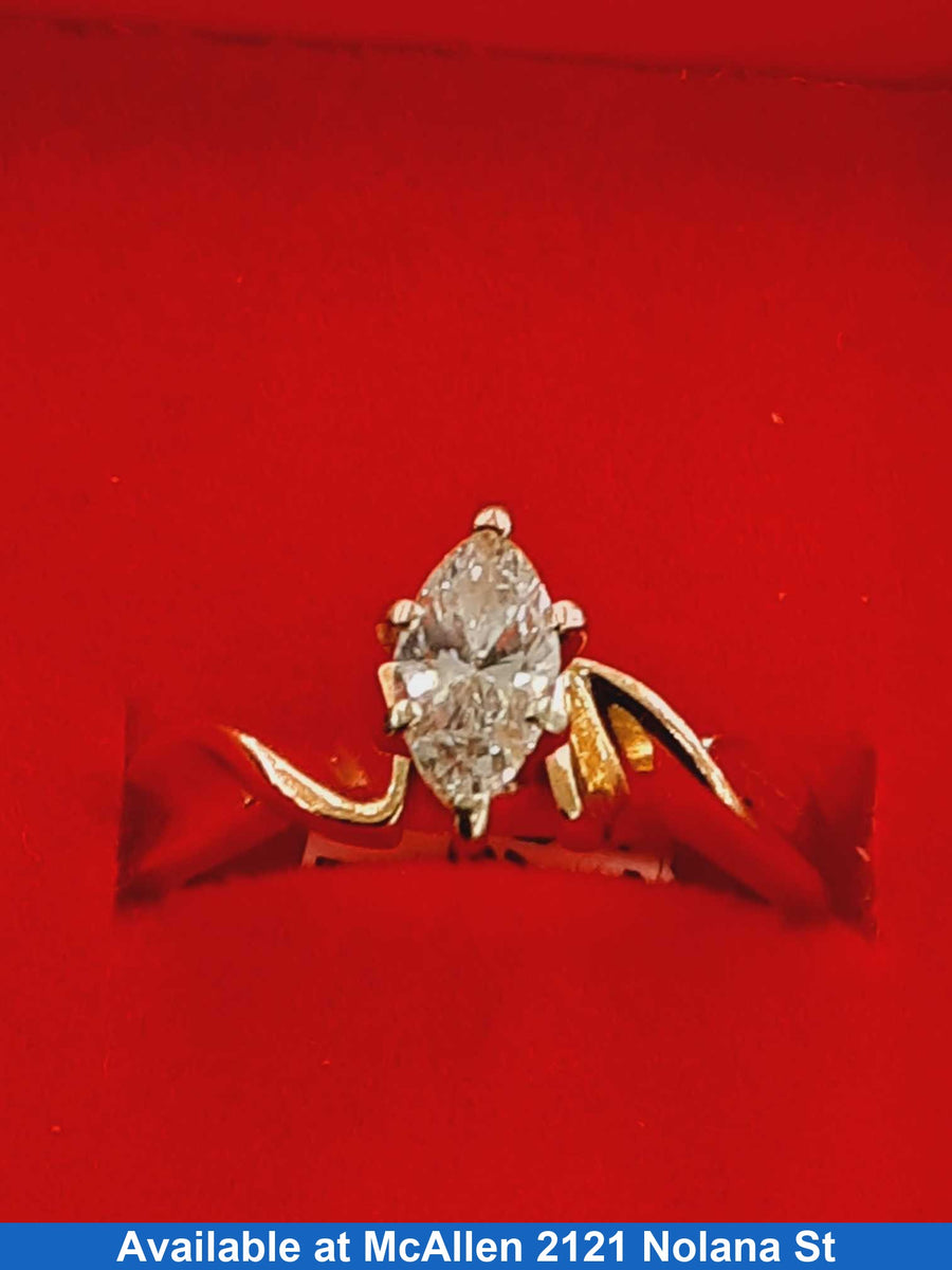 Women's Ring - Solitaire - Yellow Gold 14k (.585) 2.8 grams Size 8