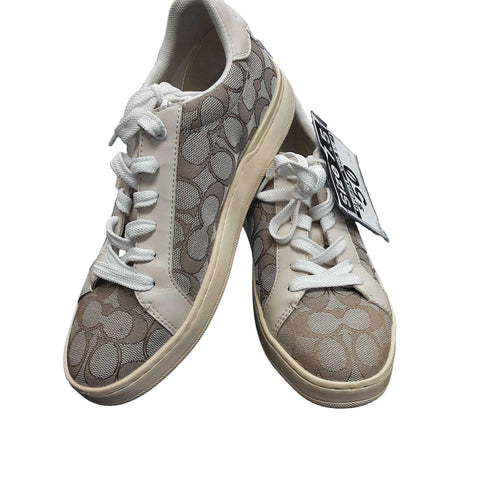 Coach Print Low Platform Shoes Beige / Tan