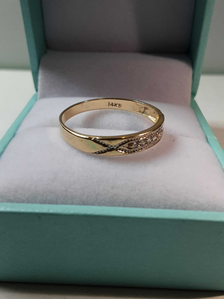 Ring - Wedding Band - Yellow Gold 14k (.585) 1.5 grams Size 8.5