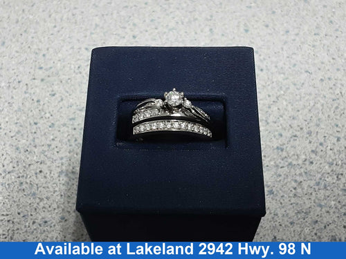 Ring - Engagement Set - White Gold 14k (.585) 6.5 grams Size 7.5
